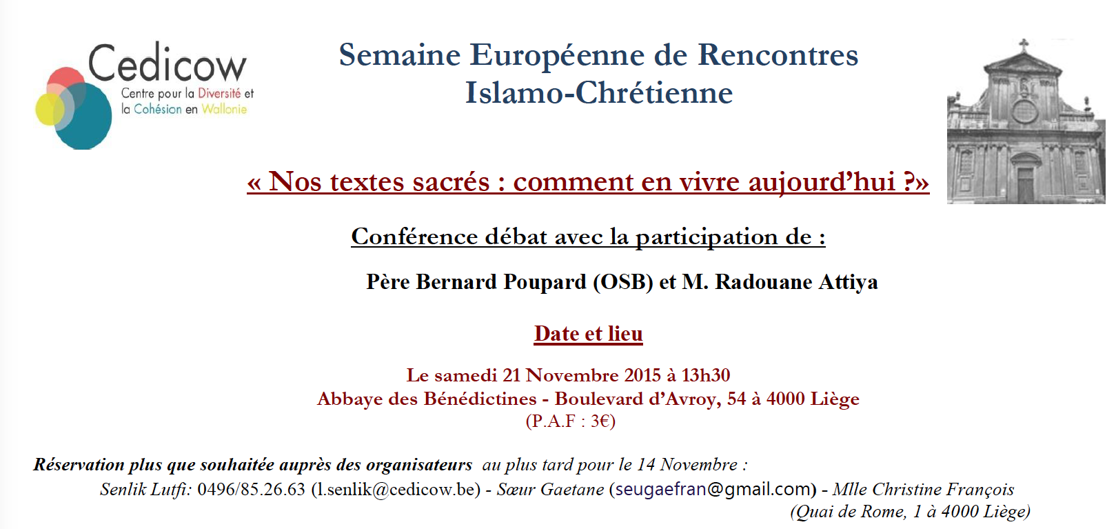Semaine de rencontre islamo chretienne