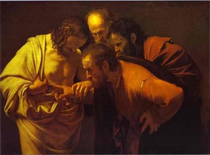 Caravaggio._Doubting_Thomas._1602-1603._Oil_on_canvas._Sanssouci_Potsdam_Germany